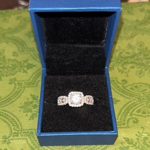 Silver Mossonite Ring Size 9